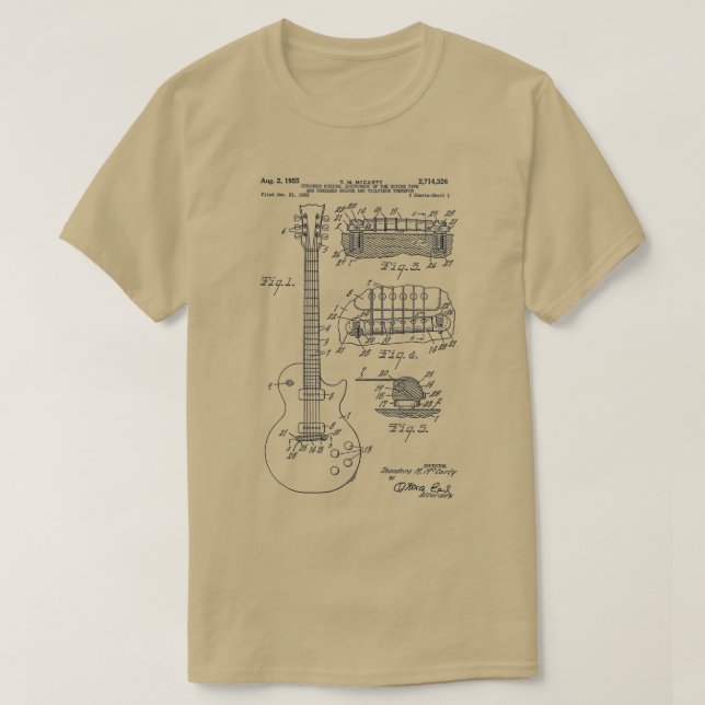 T-shirt brevet de guitare de 1955 (Design devant)