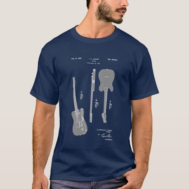 T-shirt Brevet de guitare électrique très Cool (Devant)
