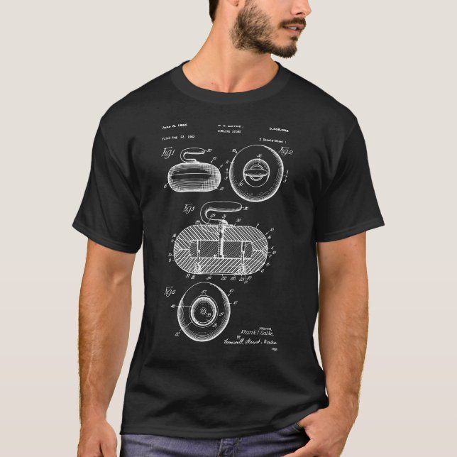 T-shirt Brevet de pierre de curling (Devant)