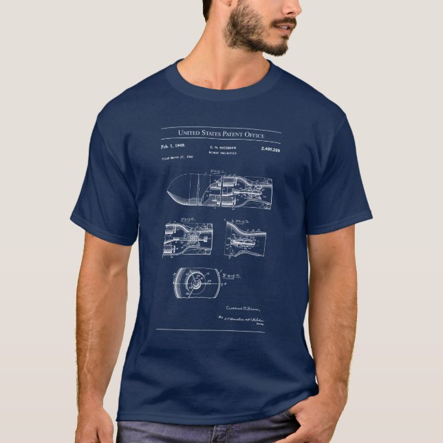 T-shirt Brevet US - Projectile de fusées (Devant)