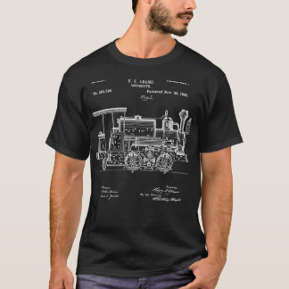 T-shirt Brevet vintage Imprimer 1886 Locomotive Steam Trai