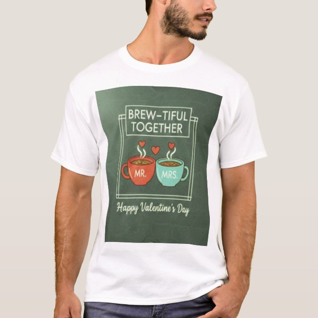 T-shirt "Brew-tiful Together" pour la Saint-Valent (Devant)