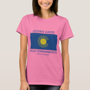 T-shirt BREXIT Adieu Europe Bonjour COMMONWEALTH rose