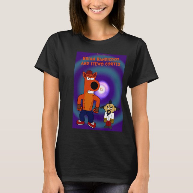 T-shirt Brian Bandicoot et Stewo Cortex (Devant)