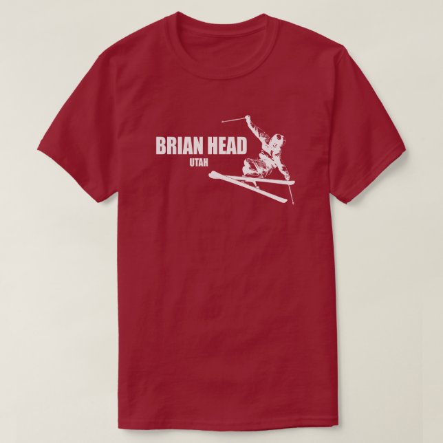 T-shirt Brian Head Resort Utah Skier (Design devant)