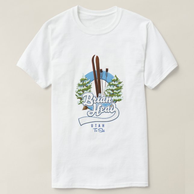 T-shirt Brian Head Utah pour skier logo (Design devant)