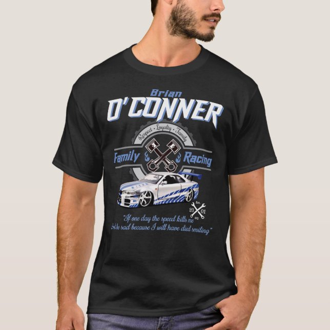 T-shirt Brian O&x27 ; Conner Family Racing Fast and Furiou (Devant)