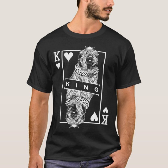 T-shirt Briard King Of Hearts  Dog  Pop (Devant)