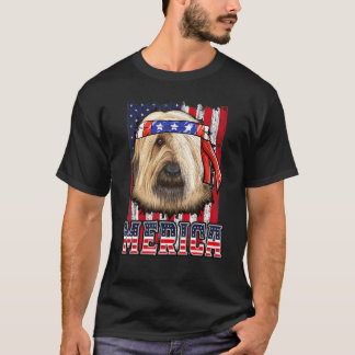 T-shirt Briard Merica chien du 4 juillet drapeau patriotiq