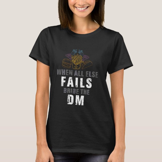 T-shirt Bribe Dm Pour Dragons Rpg Monster Dungeon Rolep (Devant)