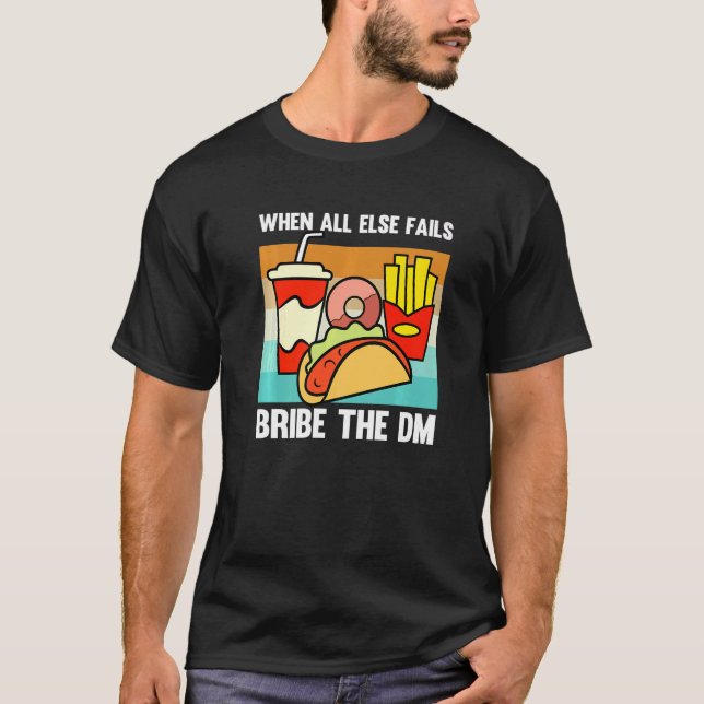 T-shirt Bribe Le DM Retro Tabletop Gaming TTRPG Roleplayi (Devant)