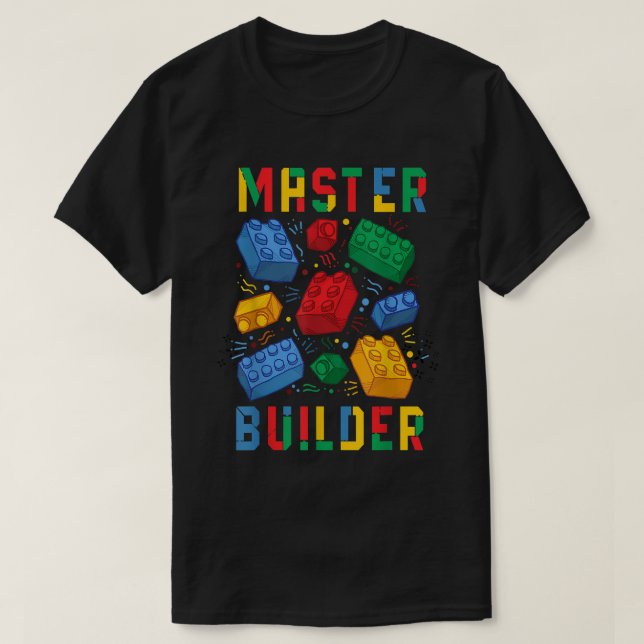 T-shirt Brick Builder Funny Blocks Master Builder (Design devant)