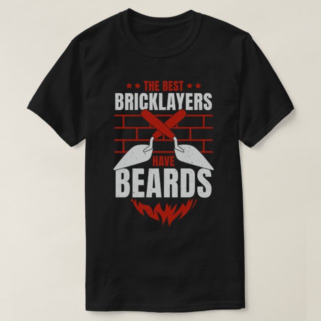 T-shirt Bricklayer brique Mason Beard Cadeau (Design devant)