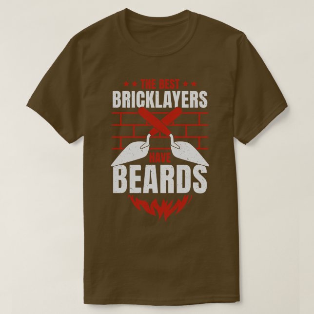 T-shirt Bricklayer brique Mason Beard Cadeau (Design devant)