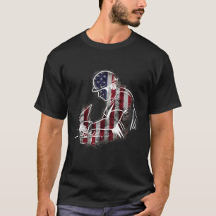 T-shirt Bricklayer USA Brickman États-Unis Drapeau Builder