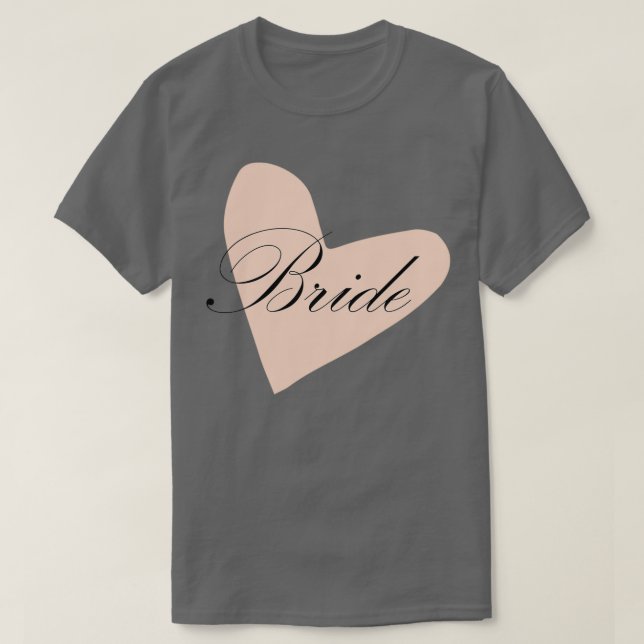 T-shirt Bride black on pink heart (Design devant)