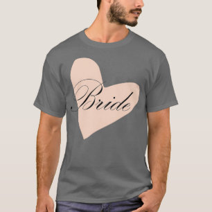 T-shirt Bride black on pink heart