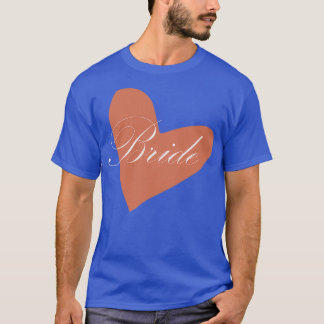 T-shirt Bride blanche sur coeur rose
