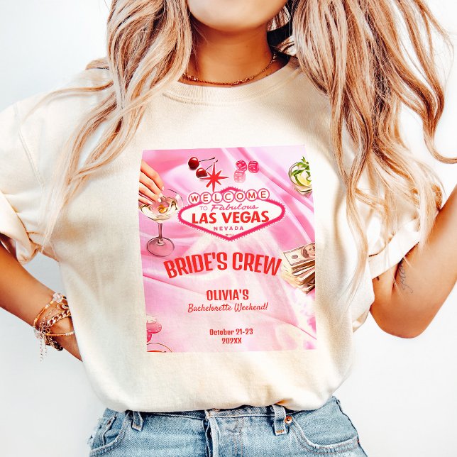 T-shirt Bride Crew Las Vegas Bachelorette Poker rose (Créateur téléchargé)