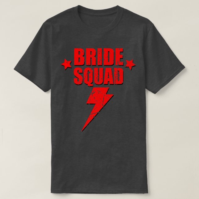 T-shirt Bride Escadron Rétro Lightning Bridesmaid Bachelor (Design devant)