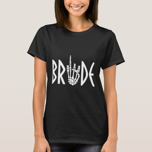 T-shirt Bride Groom Skeleton Mariage gothique Fiançailles  (Devant)
