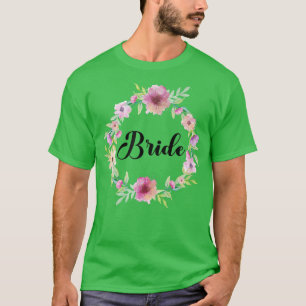 T-shirt Bride Hen Party Floral Wreath Team Bride
