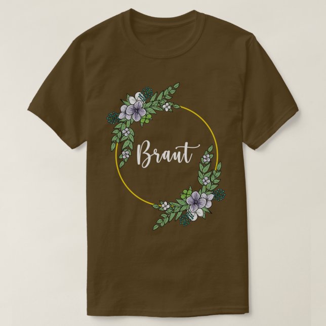 T-shirt Bride I couronnes florales mariage de style boho e (Design devant)