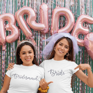 T-shirt Bride moderne Script Diamond Bachelorette Party