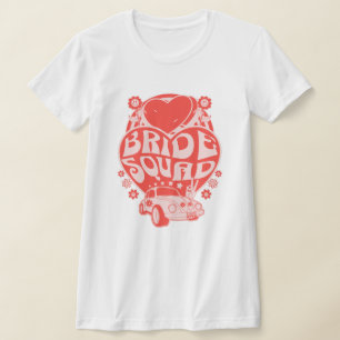 T-shirt "Bride Squad" Rétro Groupe de Mariée