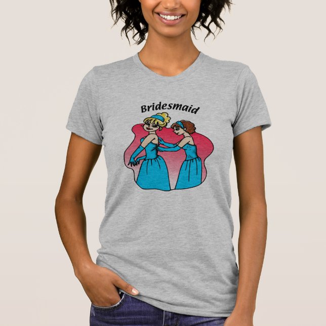 T-shirt Bridesmaid (bleu) (Devant)