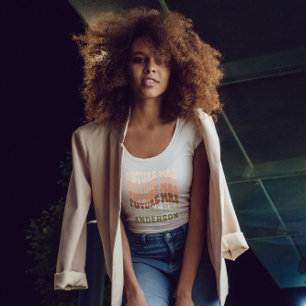 T-shirt Bridesmaid en terre cuite verte girly rétro 60 sim