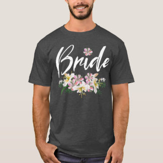 T-shirt Bridesmaid Floral Wreath Bridal Shower Wedding Bri