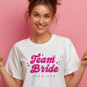 T-shirt Bridesmaid Pink Team Bride Bachelorette
