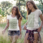 T-shirt Bridesmaid Sage Green Custom Matching Bridal Party<br><div class="desc">Are you looking for the perfect bachelorette party outfit? Do you want to mix things up a bit and have a fun themed party? Then look no further than our personalized sage green bridesmaid t-shirts! Our shirts are made to match the bridal party perfectly, so everyone will look great while...</div>