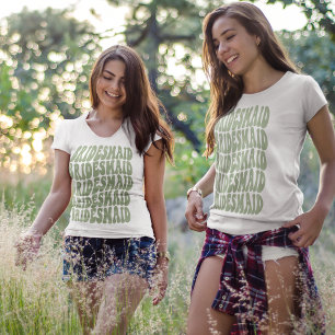 T-shirt Bridesmaid Sage Green Custom Matching Bridal Party