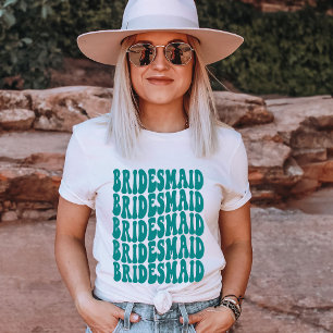T-shirt Bridesmaid Turquoise Personnalisé Correspondance M