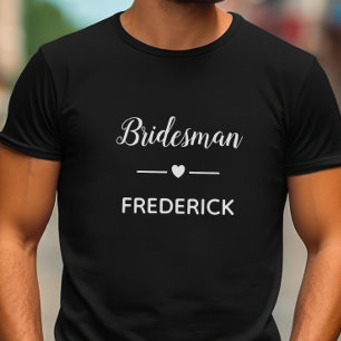 T-shirt Bridesman Moderne Avec Nom En Mariage Blanc