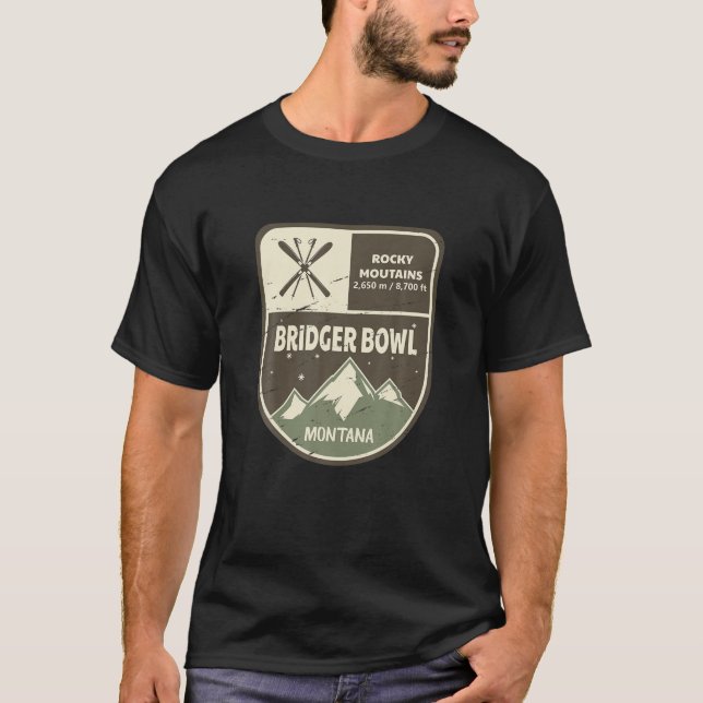 T-shirt Bridger Bowl Montagnes Rocheuses Montana Vintage (Devant)