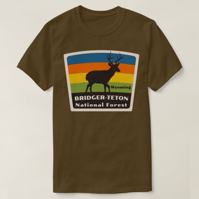 T-shirt Bridger Teton Forêt nationale Wyoming Roaming Deer (Design devant)