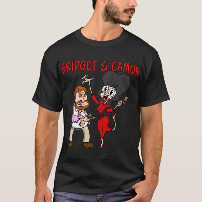 T-shirt Bridget and Eamon RTE Irishelevision Cartoon Chara (Devant)