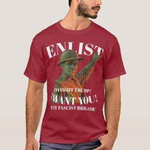 T-SHIRT BRIGADE ANTIFASCISTE ENRÔLEZ LES FRAPPEZ FORT 2037