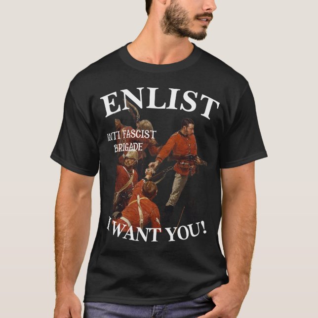 T-SHIRT BRIGADE ANTIFASCISTE INSCRIVEZ-VOUS MAINTENANT COM (Devant)