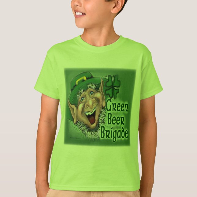 T-shirt Brigade de la bière verte (Devant)