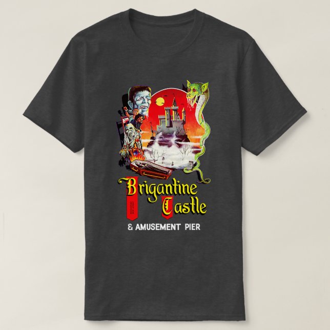 T-shirt Brigantine Castle Amusement Pier Haunted House NJ (Design devant)