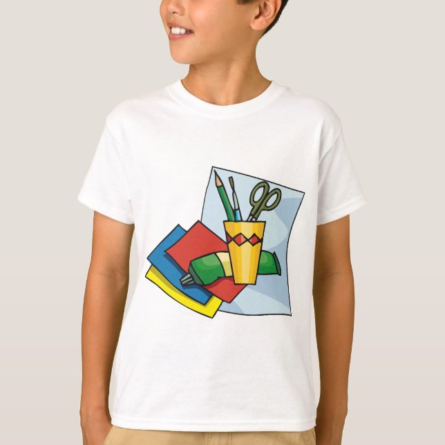 T-shirt Bright Craft Supplies Colorful Art Tools (Devant)
