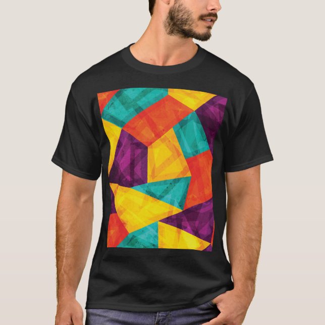 T-shirt Bright Mosaic Grunge Motif transparent (Devant)
