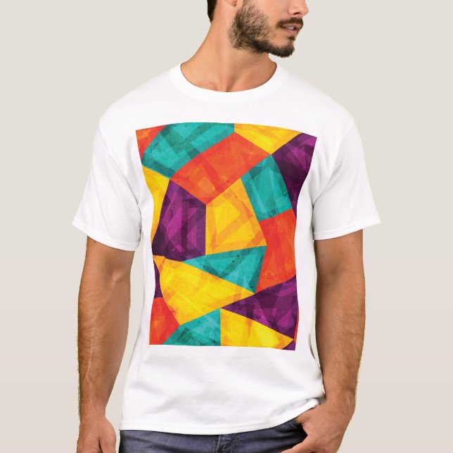 T-shirt Bright Mosaic Grunge Motif transparent (Devant)