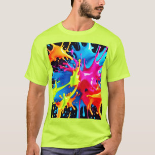 T-shirt Bright Neon Splashes en art Abstrait