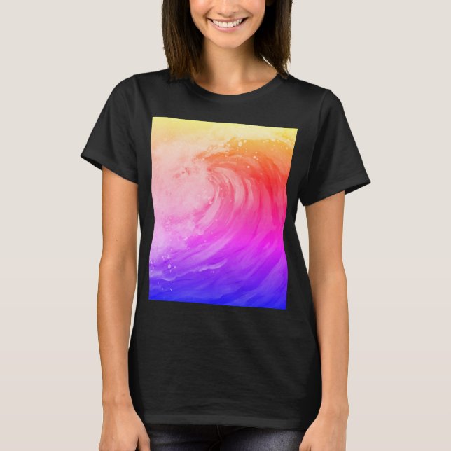 T-shirt bright rainbow poster depicting a faint wave (Devant)
