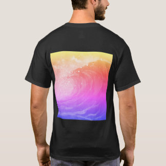 T-shirt bright rainbow poster depicting a faint wave